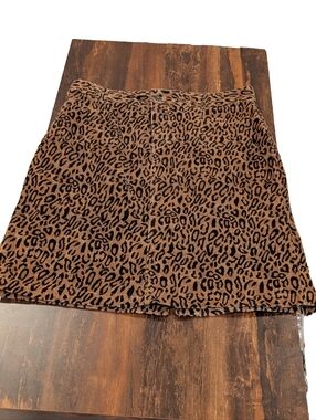 Kikit Jeans Vintage Skirt, Animal Print, Corduroy Fabric,Size 12.